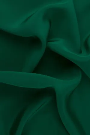 Emerald Green Silk 4-Ply Crepe Fabric