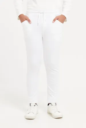 Senior Boys White Active Pants