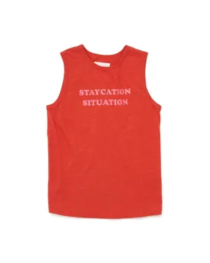 Staycation Situation Slub Muscle Tank