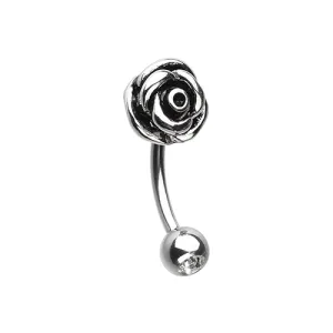 Steel Rosette Reversible Navel Ring